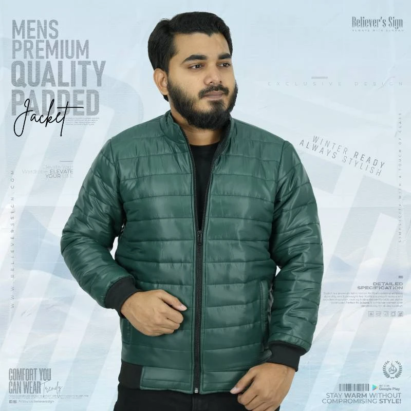 Premium Padding Jacket - Forest Green (Single Side Usable)