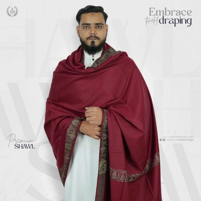 Prince Kashmiri Shawl - Maroon